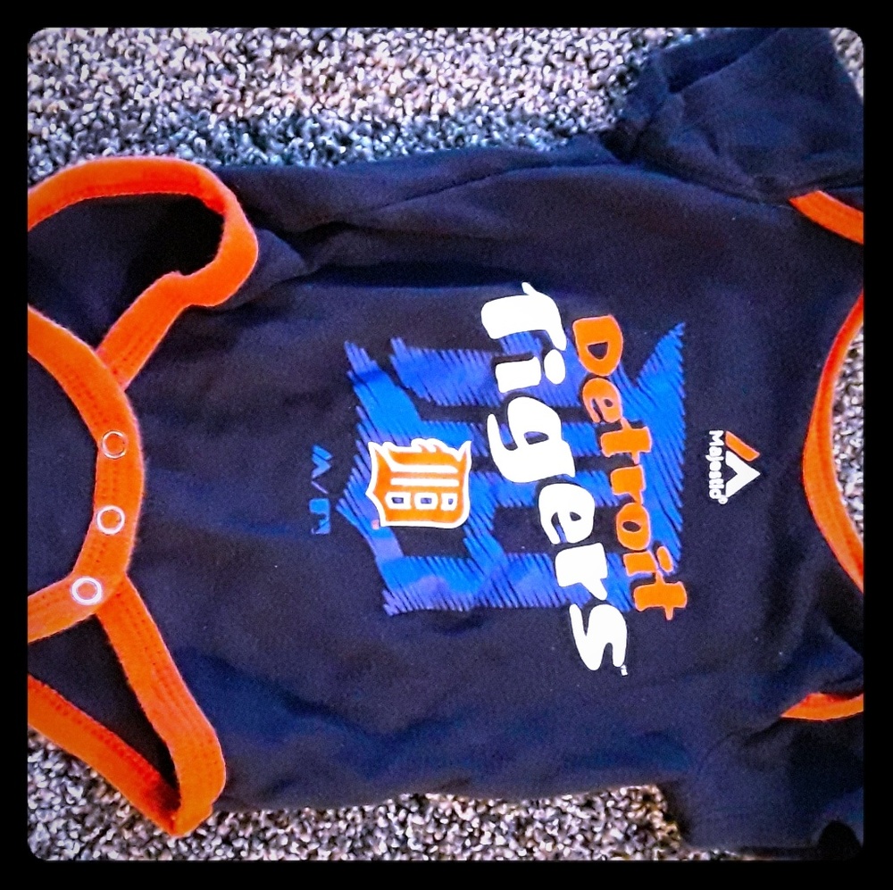 3 month boys Detroit tigers onsie